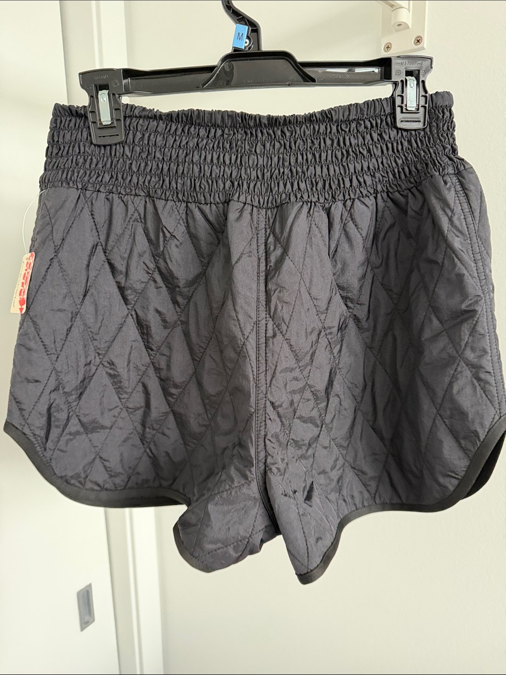 Free People Movement Quilted High-Waist Women's Shorts - Black Medium BNWT